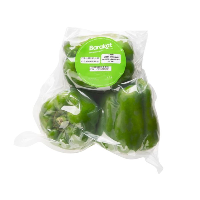 Capsicum Green washed and Sanitized 500g_0