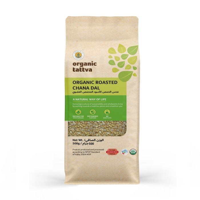 Organic Tattva Organic Roasted Chana Dal 500g_0
